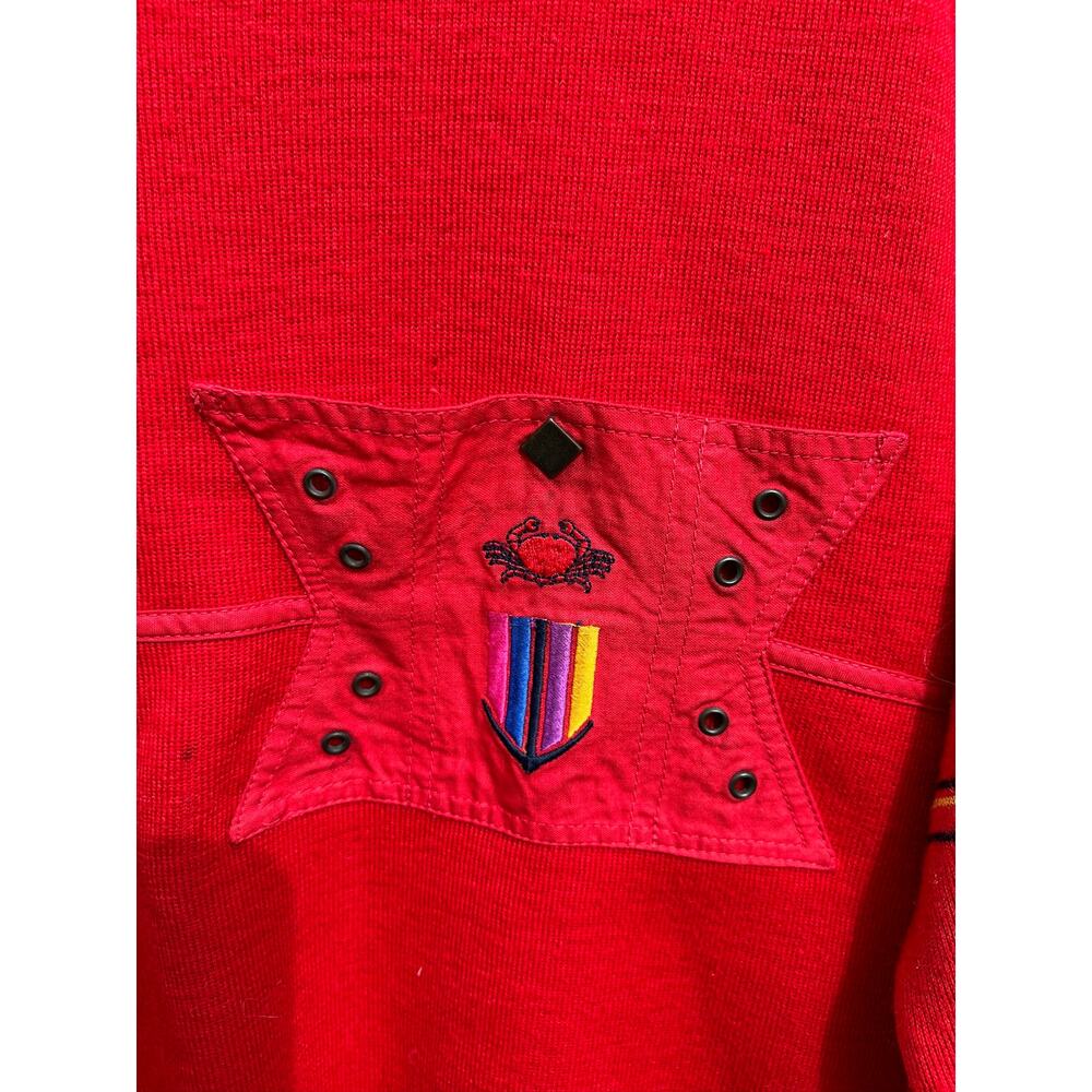 Il Granchio Cose Di Lana Italy Vintage 80s Red Wool Acrylic Sweater Size Large View 5